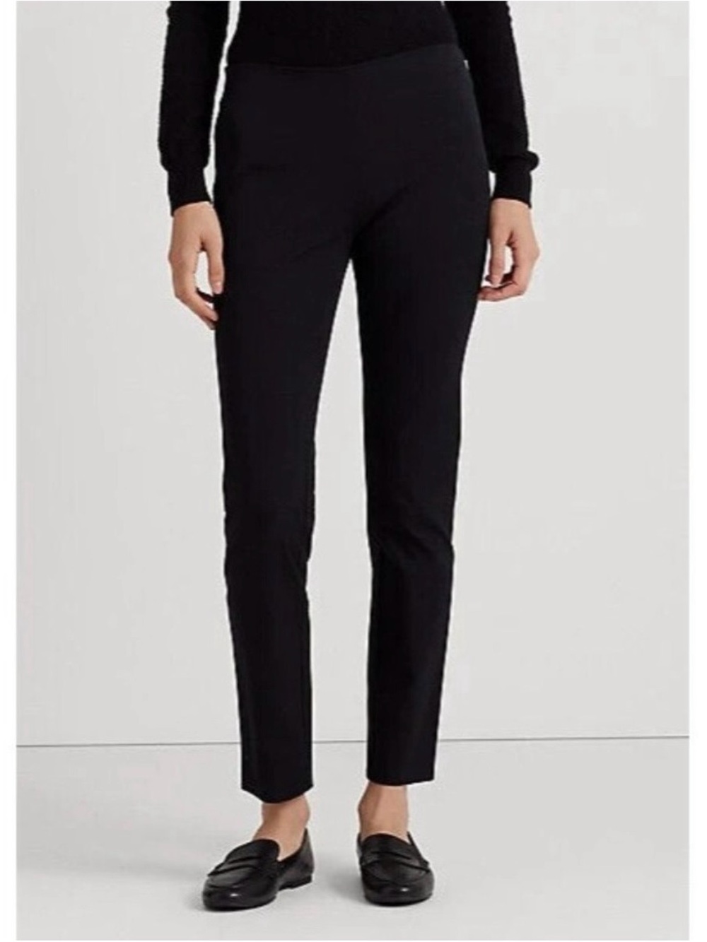 Ralph Lauren Black Work Dress Pants Side Zip Straight Leg 26” — Size 6